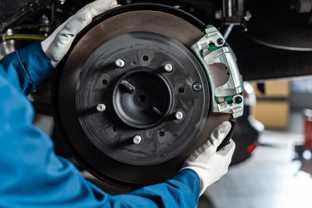 Kohler Motors mechanic checking brake disc